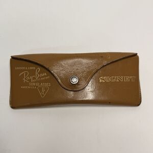 Vtg Ray-Ban Bausch & Lomb Brown Leather Sunglasses CASE ONLY Rare ”Signet” 1960